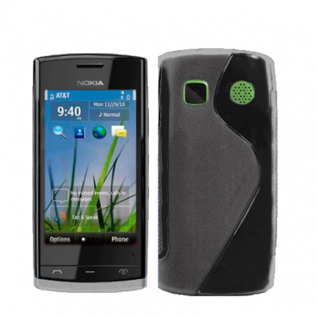 Funda Silicona Modelo S Nokia 500 Negro Transparente
