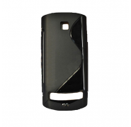 Funda Silicona Modelo S Nokia Asha 303 Negro Transp.