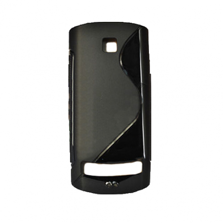 Funda Silicona Modelo S Nokia Asha 303 Negro Transp.
