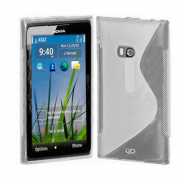 Funda Silicona Modelo S Nokia Lumia 900 Blanco Transp.