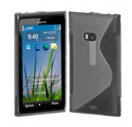 Funda Silicona Modelo S Nokia Lumia 900 Negro Transp.
