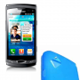 Funda Silicona Samsung S8530 Azul Semirrigida Lisa