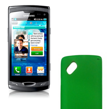 Funda Silicona Samsung S8530 Verde Semirrigida Lisa