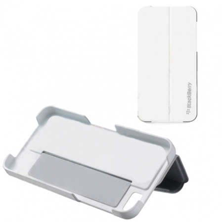 Funda Tipo Libro con Soporte Blackberry Z10 Blanca
