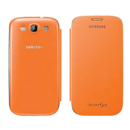Funda Tipo Libro Flip Cover Samsung S3 Mini i8190 Naranja