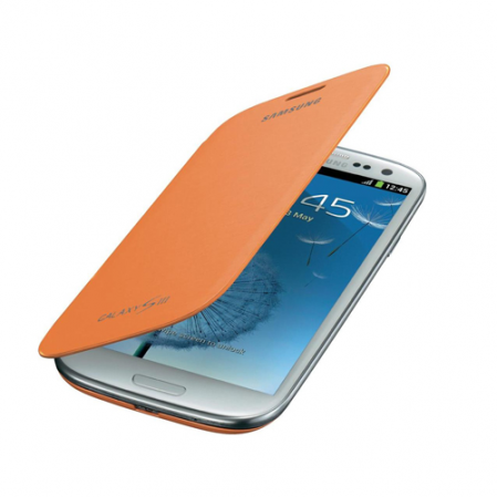 Funda Tipo Libro Flip Cover Samsung S3 Mini i8190 Naranja