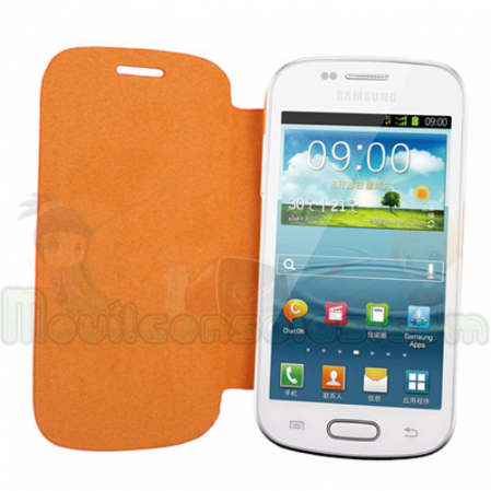 Funda Tipo Libro Flip Cover Samsung S3 Mini i8190 Naranja
