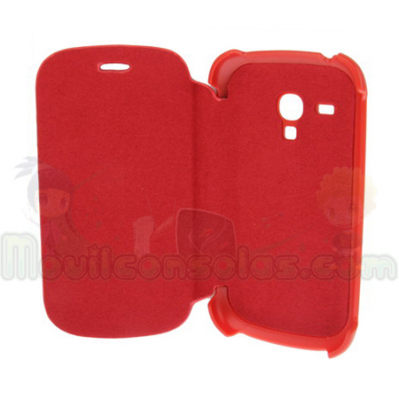 Funda Tipo Libro Flip Cover Samsung S3 Mini i8190 Rojo
