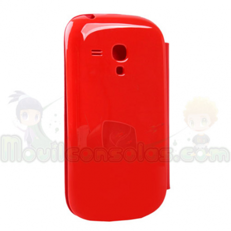 Funda Tipo Libro Flip Cover Samsung S3 Mini i8190 Rojo