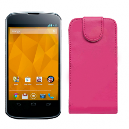Funda Vertical LG Google Nexus 4 E960 Rosa