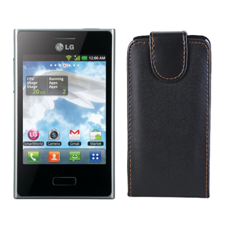 Funda Vertical Lg Optimus L3 E400 Negra