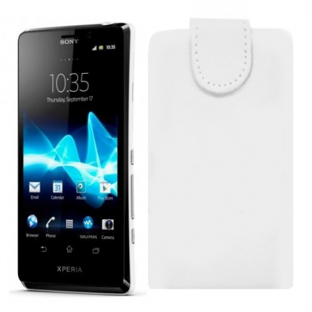Funda Vertical Sony Xperia T LT30P Blanco