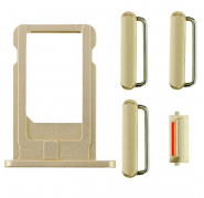 Kit botones - tarjetero nano sim iPhone 6 plus 5.5" dorado
