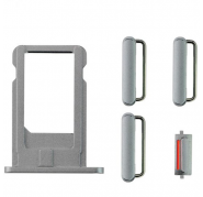 Kit botones - tarjetero nano sim iPhone 6 plus 5.5" gris