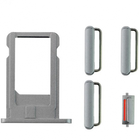 Kit botones - tarjetero nano sim iPhone 6 plus 5.5" gris