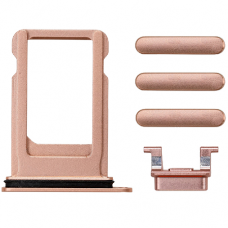 Kit botones exteriores y Tarjetero Nano Sim iPhone 8 Dorado