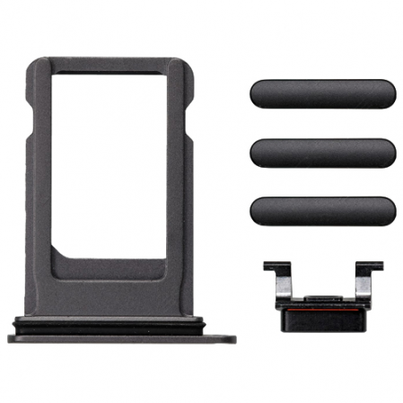 Kit botones exteriores y Tarjetero Nano Sim iPhone 8 Negro