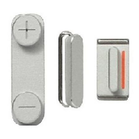 Kit Botones Laterales (Volumen, Encendido, Mute) iPhone 5S Plata
