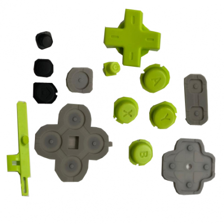 Kit botones, tapaderas... Nintendo New 2DX XL Negra Verde SWAP