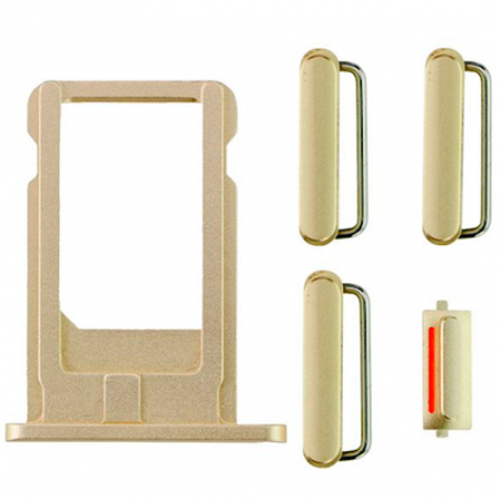 Kit botones y tarjetero nano sim iPhone 6 dorado