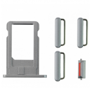 Kit botones y tarjetero nano sim iPhone 6 plata