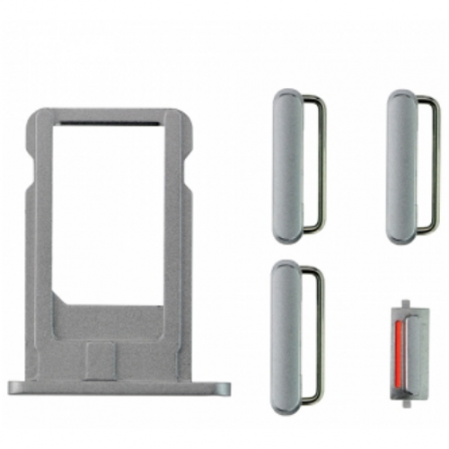 Kit botones y tarjetero nano sim iPhone 6 plata