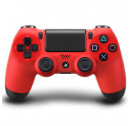 Mando PS4 Inalambrico Color Rojo  y Negro Compatible