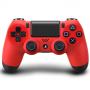 Mando PS4 Inalambrico Color Rojo  y Negro Compatible