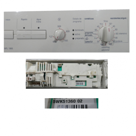 Modulo Electronico y Embellecedor Bosch WFL 1860 5WK51360 SWAP