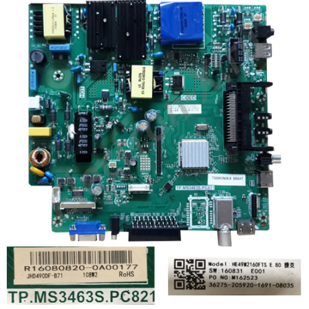 Placa Main HISENSE H49M2100S TP.MS3463S.PC821