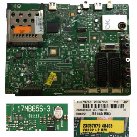 Placa Main Toshiba 17MB65S-3 011111  23057078  46"
