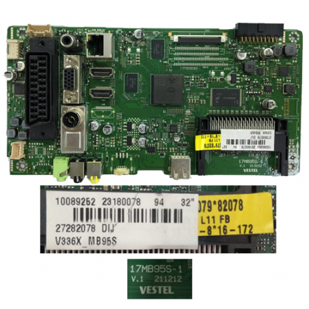 Placa Main Toshiba 32L3433DG 17MB95S-1 V.1 211212  SWAP