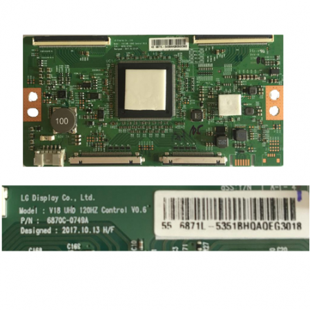 Placa T-Con Sony KD-55XF8596 6870C-0749A SWAP