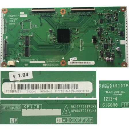 Placa T-Con SHARP RUNTK CPWBX 4910TP XF778WJN3
