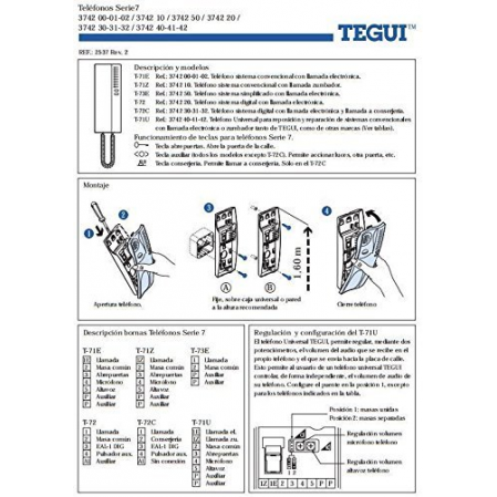 Telefono Tegui T-71U Blanco