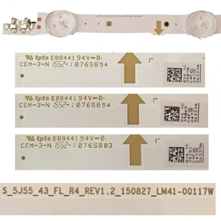 Tira 4Leds Samsung E88441 UE43J5500AK