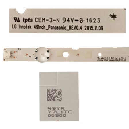 Tira 5Leds Panasonic 49YR Y7L1TC TX-49DS500ES SWAP