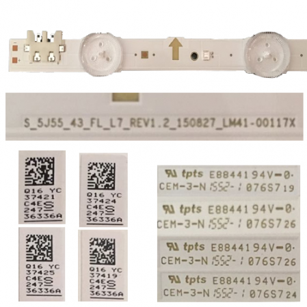 Tira 7 Leds Samsung E88441 UE43J5500AK